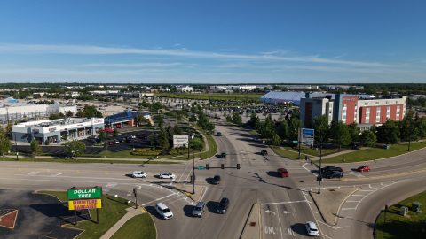 Waukegan road construction and community improvement project in progress.